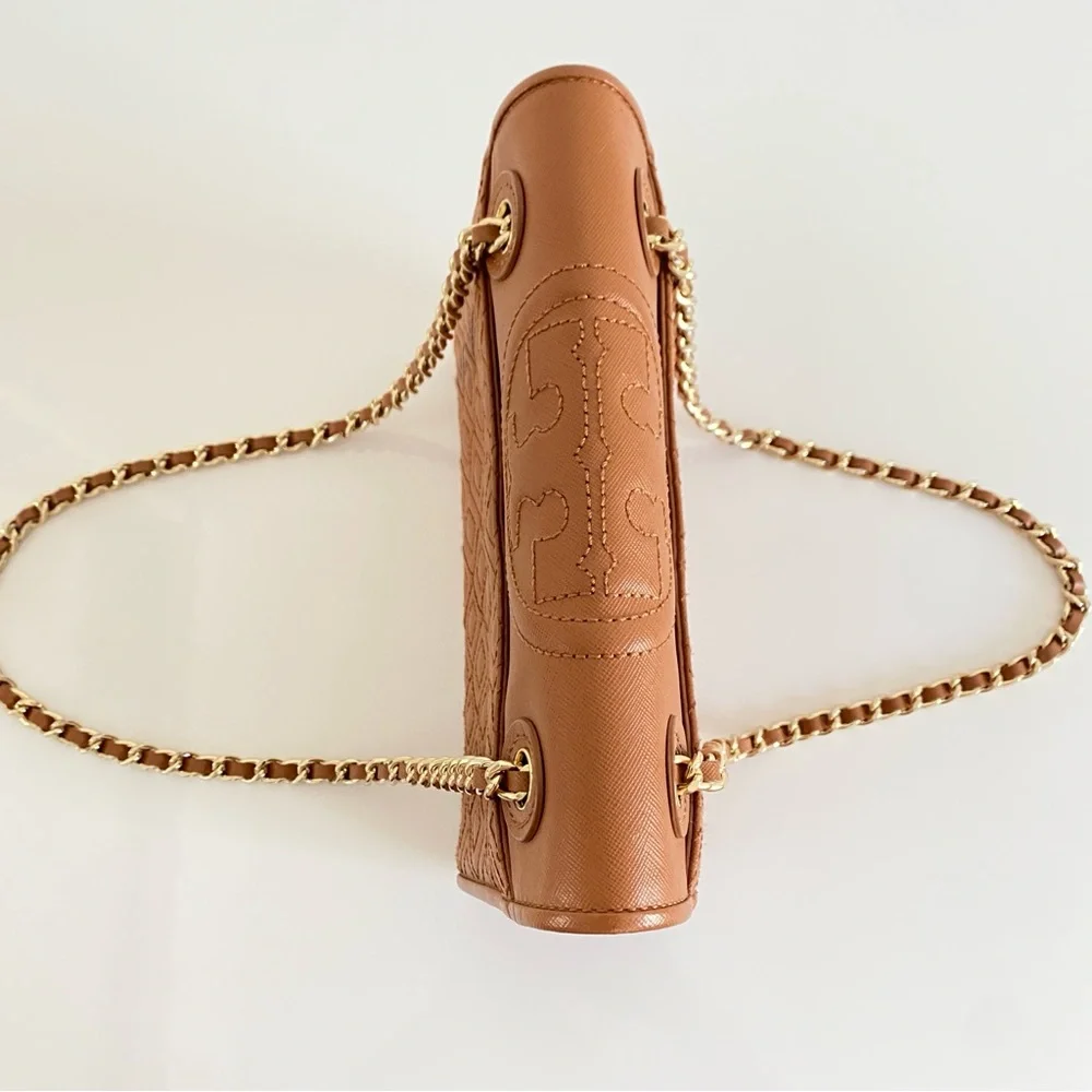 Tory Burch Brown Quilted chain strap Bag
